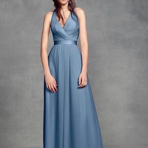 Vera Wang steel blue dress from David’s Bridal
